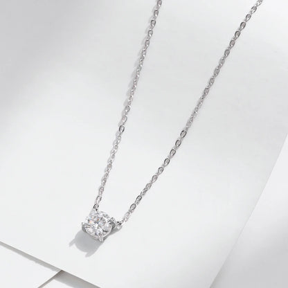 Moissanite Pendant Necklace D Color 0.8CT Lab Diamond For Women Wedding Engagement 925 Sterling Silver Fine Jewelry Gift