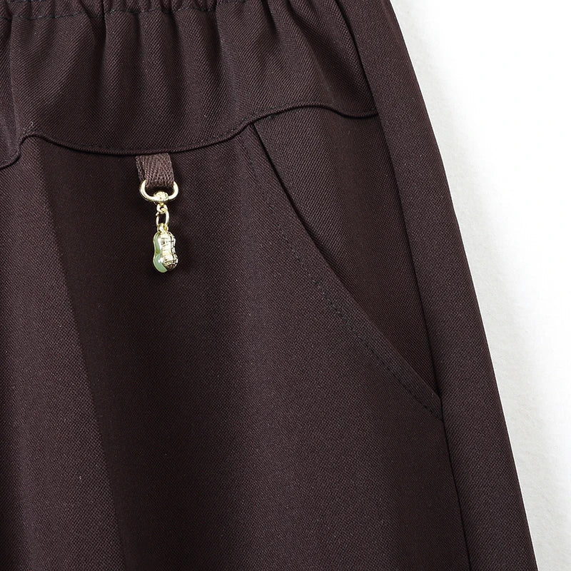 2025 Autumn Fashion Pants Brand Elastic Waist Size Women's Plus Size Thin Pants Casual Office Outdoor Pants