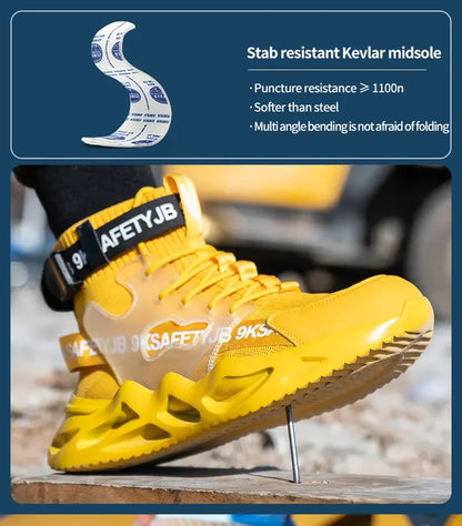 steel toe safety boots for men protective shoes industrial safety shoe woman light work shoes anti-puncture work safety sneakers