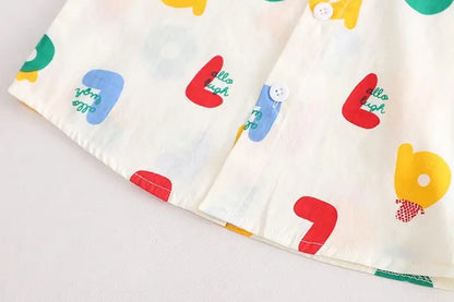 Children Boys Girl Clothes Suit Summer Kids Causal Full Letter Printed Cars Shirt Shorts 2Pcs/Set Kids Toddler Infant Clothing