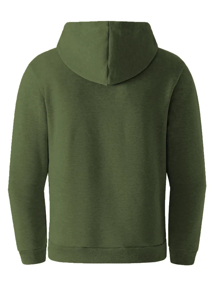 Men's Casual Sports Hoodie 2025 New Fashion Pocket Zipper Hooded Sweatshirt Solid Color Loose Coat Outdoor Running Streetwear