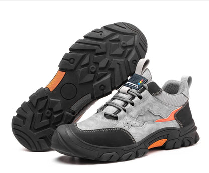 Men Safety Work Shoes Plastic Toe Safety Boots Fashion Lightweight Comfort Working Sneakers Anti-puncture Indestructible Shoes