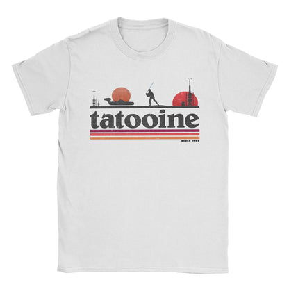 Casual Planet Sky Tatooine T-Shirts for Men Crewneck Cotton T Shirt  Short Sleeve Tee Shirt Classic Clothes