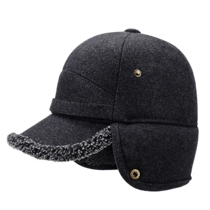 Autumn and Winter New Warm Lei Feng Hat Men's Father Outdoor Leisure Thickened in The Elderly Fleece Hat Baseball Cap Ear Cap
