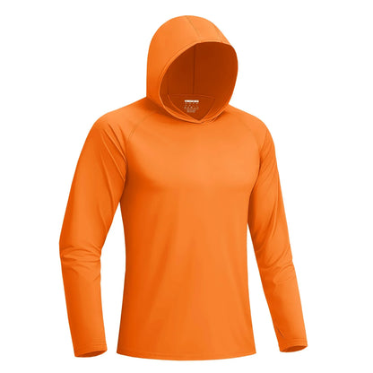 Sun Protection Shirts Mens Long Sleeve Hoodie Casual UV-Proof T-Shirts Breathable Lightweight Quick Dry T shirts Swim