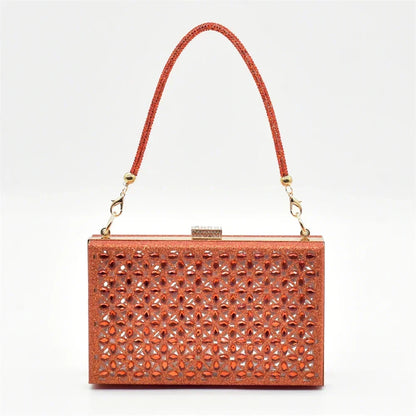 Latest Orange Designer Shoe and Bag Sets From Italy Shoe Woman Summer 2025 Wedding Fashion Party Shoes and Bag Match for Women