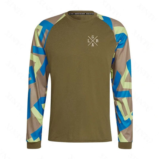 Men's Motorcycle Lrga Jersey MTB BMX Mountain Bike T-Shirt Long Sleeve Downhill Loose Rider Jersey MX Endurance Race Clothing