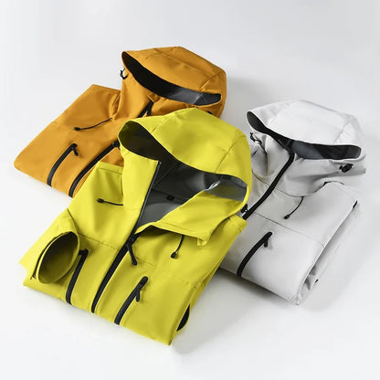 Women Men Waterproof Jacket Hiking Camping Trekking Windbreaker Unisex Outdoor Sporty Rain Coat Hooded Climbing Clothes
