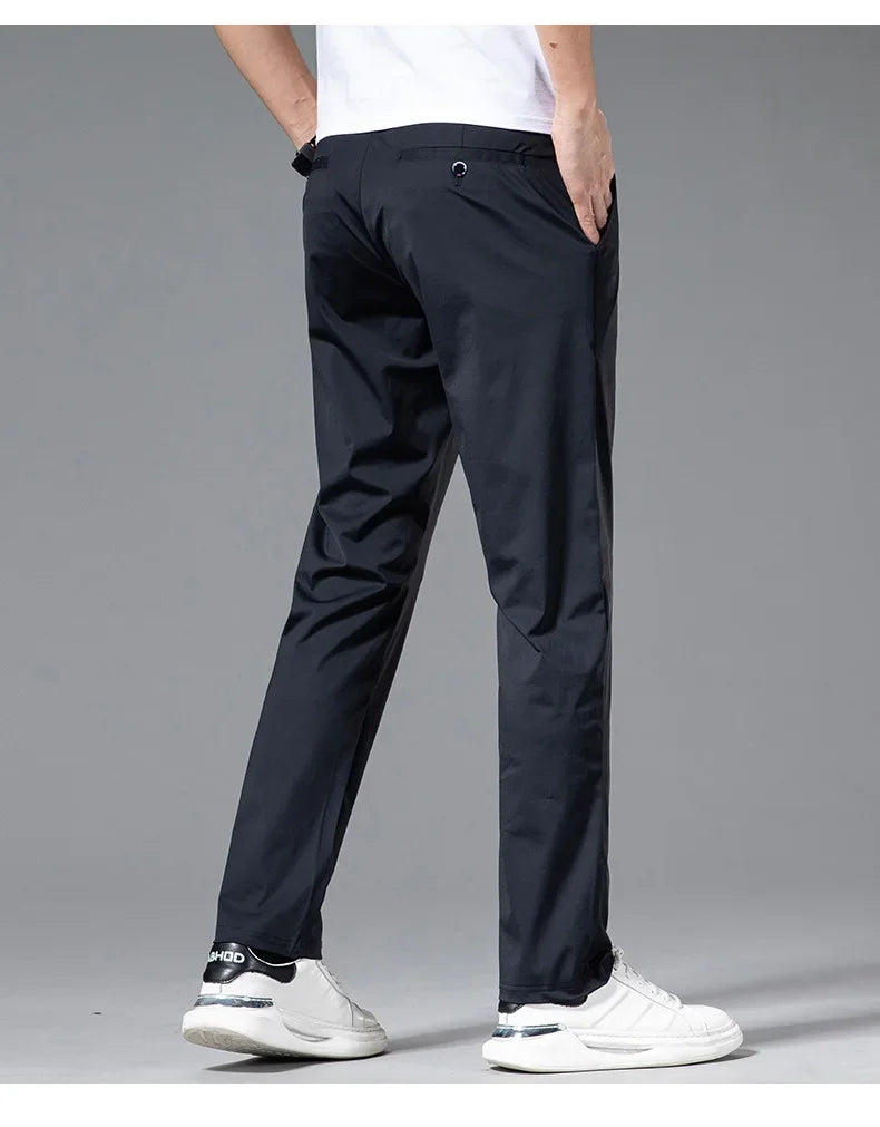 High Elastic Ultra-thin Casual Pants Men's Quick-drying Comfortable Soft Business Korean Spring Summer Trousers Brand Clothes
