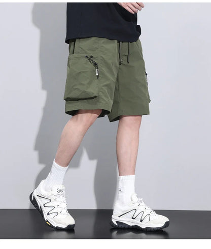 2024 Summer Thin Shorts for Men Cargo Pants Side Pockets Baggy Joggers Bermuda Knee Basketball Short Pant Male M-4XL