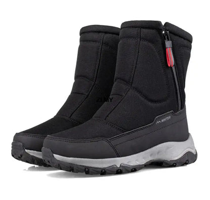 Waterproof Men Women Snow Boots High Top Ankle Winter Boots Platform Warm Plush Man Cutton Shoes Outdoor Non-slip Snowboots Male