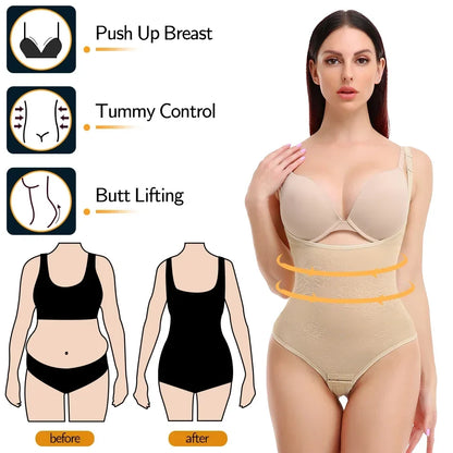 Women Shapewear Bodysuit New Tummy Control Shapewear Waist Trainer Thong Body Shaper Colombian Fajas Slimming Underwear