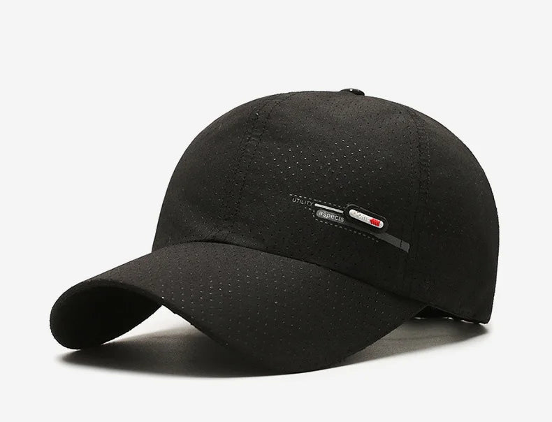 Summer Small Leather Label Quick-dry Baseball Cap Outdoor Sports Running Duck Cap Fashion Trend Simple Hat Men