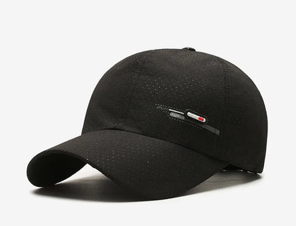 Summer Small Leather Label Quick-dry Baseball Cap Outdoor Sports Running Duck Cap Fashion Trend Simple Hat Men