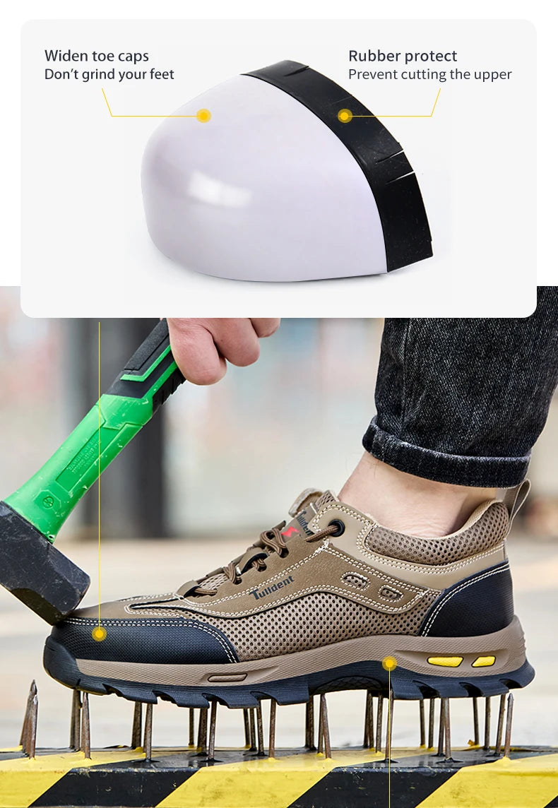 New Men's Shoes Summer Work Safety Shoes, Men's Anti Piercing Work Shoes, Protective Shoes, Safety Boots
