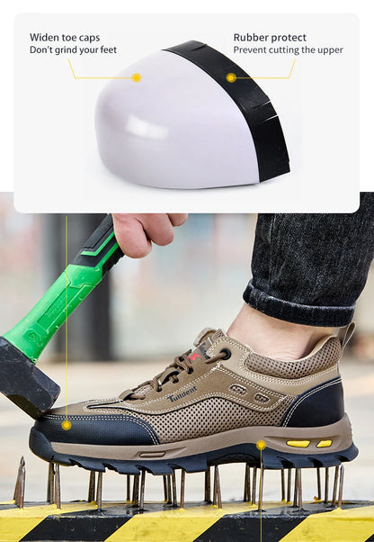 New Men's Shoes Summer Work Safety Shoes, Men's Anti Piercing Work Shoes, Protective Shoes, Safety Boots