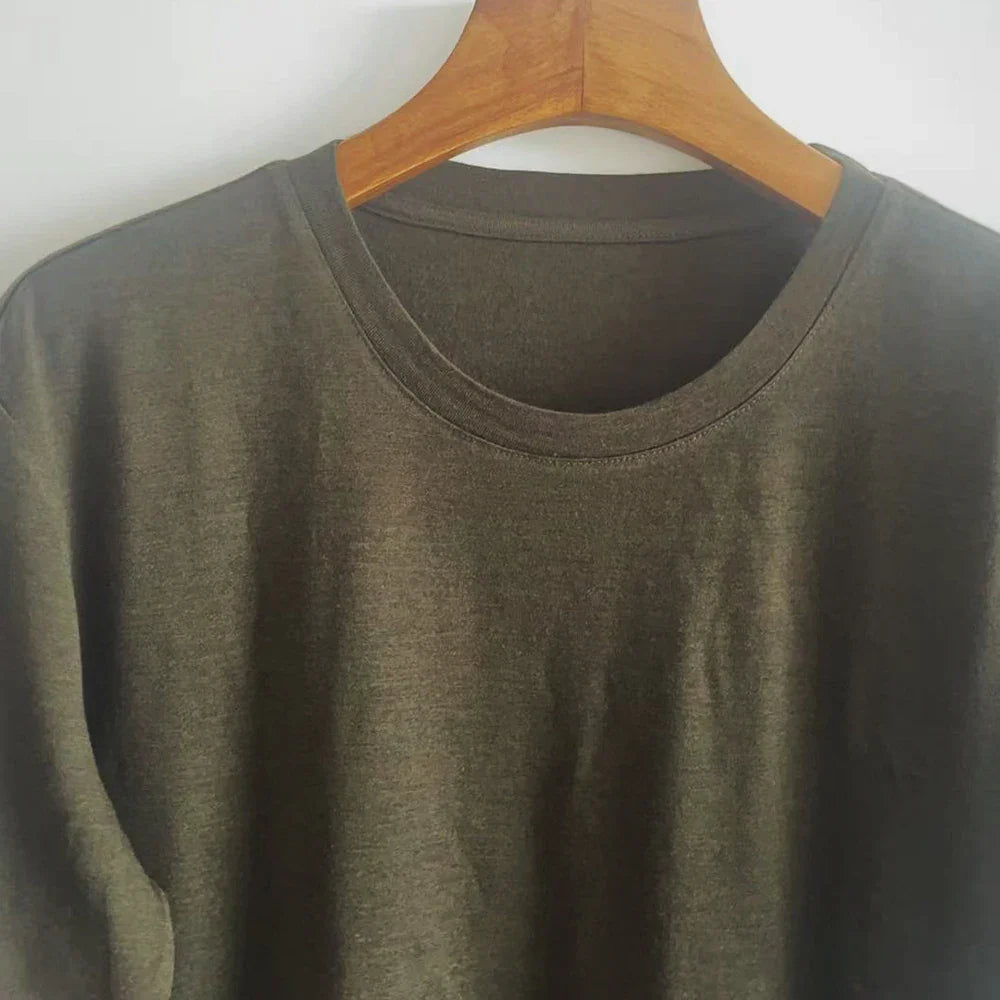 100% Merino Wool T shirt Men Base Layer Merino Shirt Wicking Breathable Quick Dry Anti-Odor No-itch Big USA Size