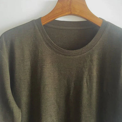 100% Merino Wool T shirt Men Base Layer Merino Shirt Wicking Breathable Quick Dry Anti-Odor No-itch Big USA Size