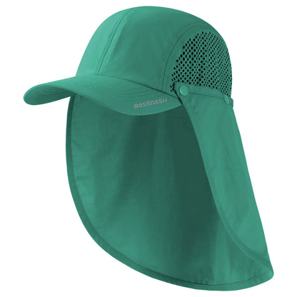 UPF 50+ Foldable Fishing Hat Baseball Cap with Removable Neck Flap Portable for Men Women Golf Hiking