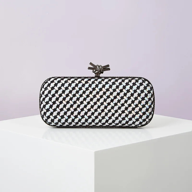 Hand Woven Clutch Purse Luxury For Women 2025 New High Grade Party Wedding Prom Mixed Colors Evening Bag Elegant Trend Chain Bag