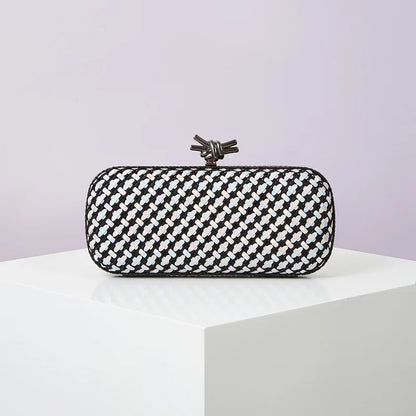 Hand Woven Clutch Purse Luxury For Women 2025 New High Grade Party Wedding Prom Mixed Colors Evening Bag Elegant Trend Chain Bag