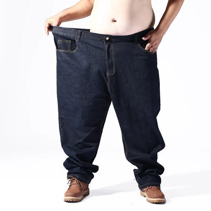 Large size men jeans 200KG plus size 10XL 13XL 14XL 15XL autumn and winter pants large stretch straight 50 54 56 58 black jeans