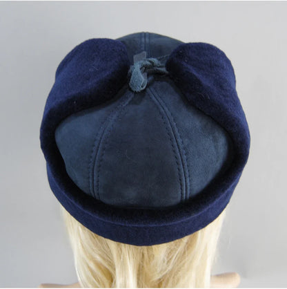 Real Fur Wool Hat Unisex New Winter Warm Bomber Russian Ushanka Hats With Ear Flaps Cow Leather Thick Snow Earflaps Baseball Cap
