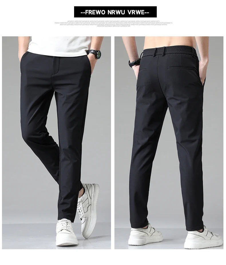 2024 Summer New  Men's Thin Straight Casual Pants Classic Style Light Gray Business Stretch Trousers Male Brand