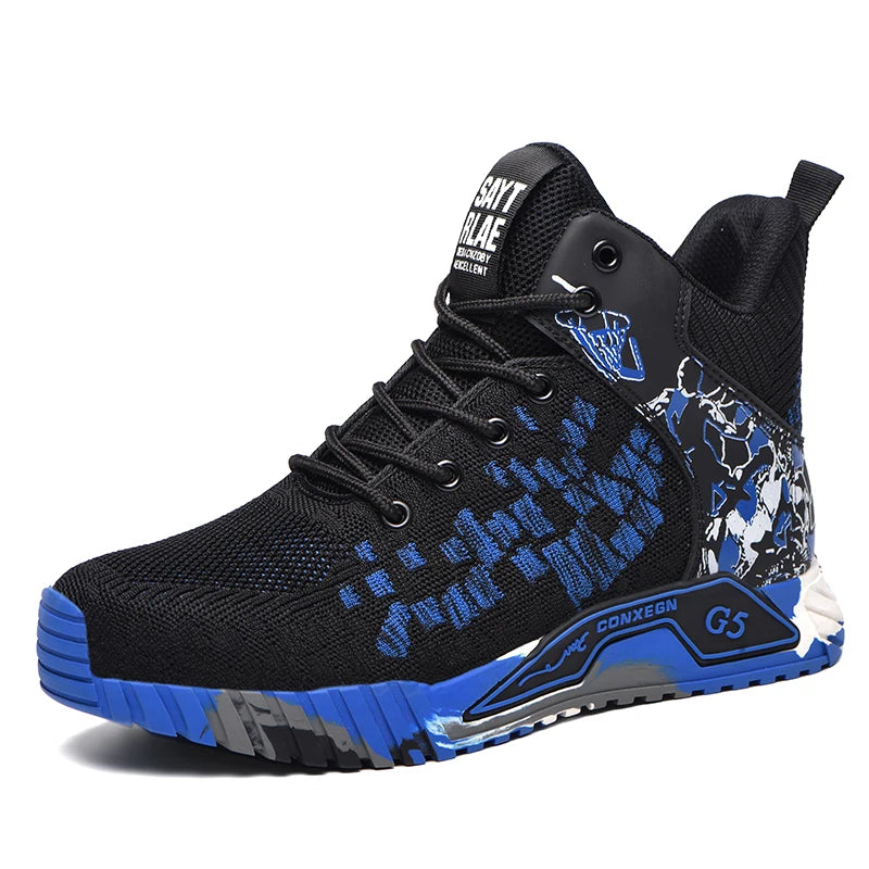 High Top Protective Safety Shoes Men Steel Toe Work Shoes Men Women Work Safety Boots Anti Smash Safety Indestructible WorkBoots