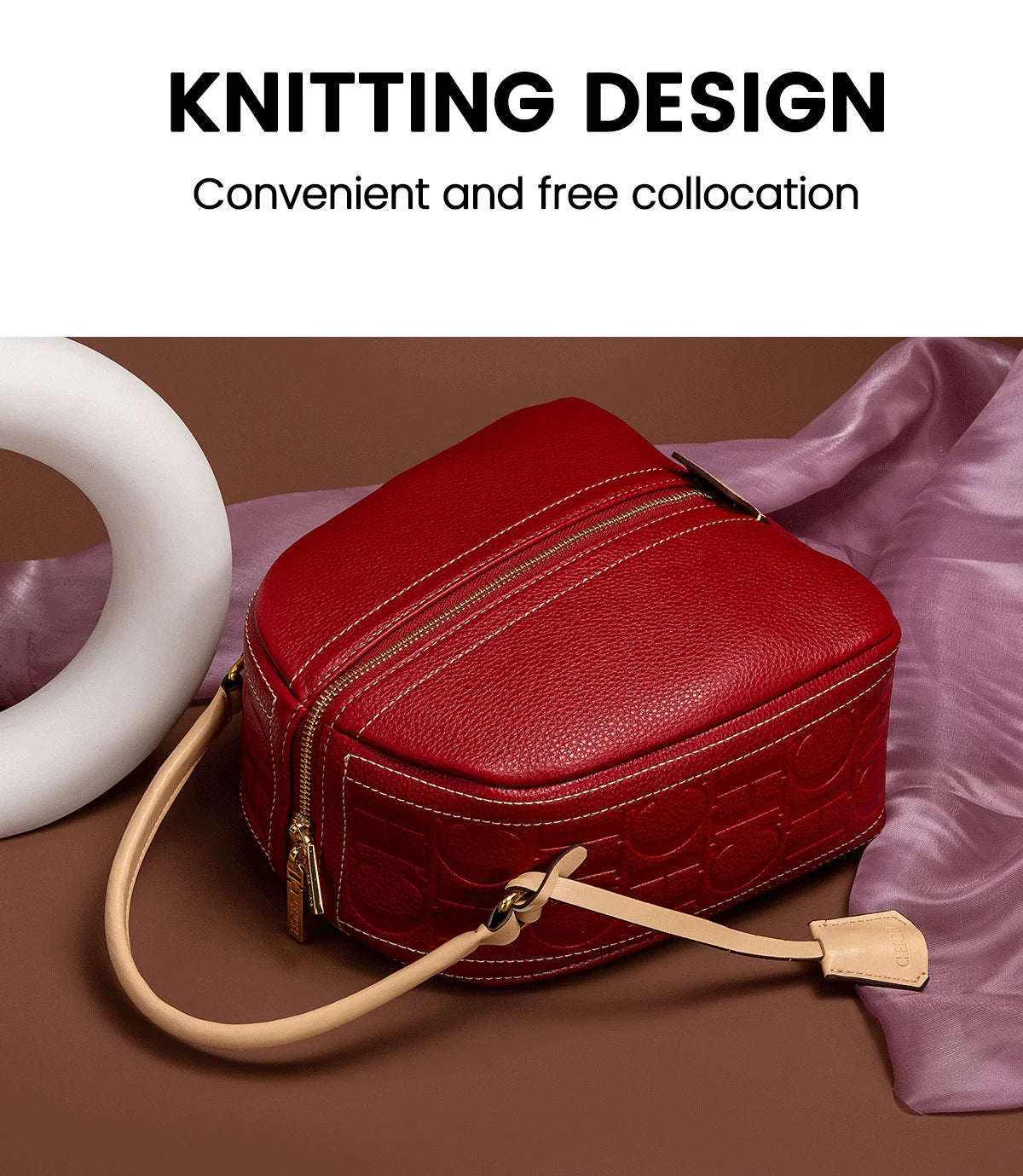 Women's Shoulder Bag New Wine Red Large Capacity Shell Bag Business Shoulder Strap