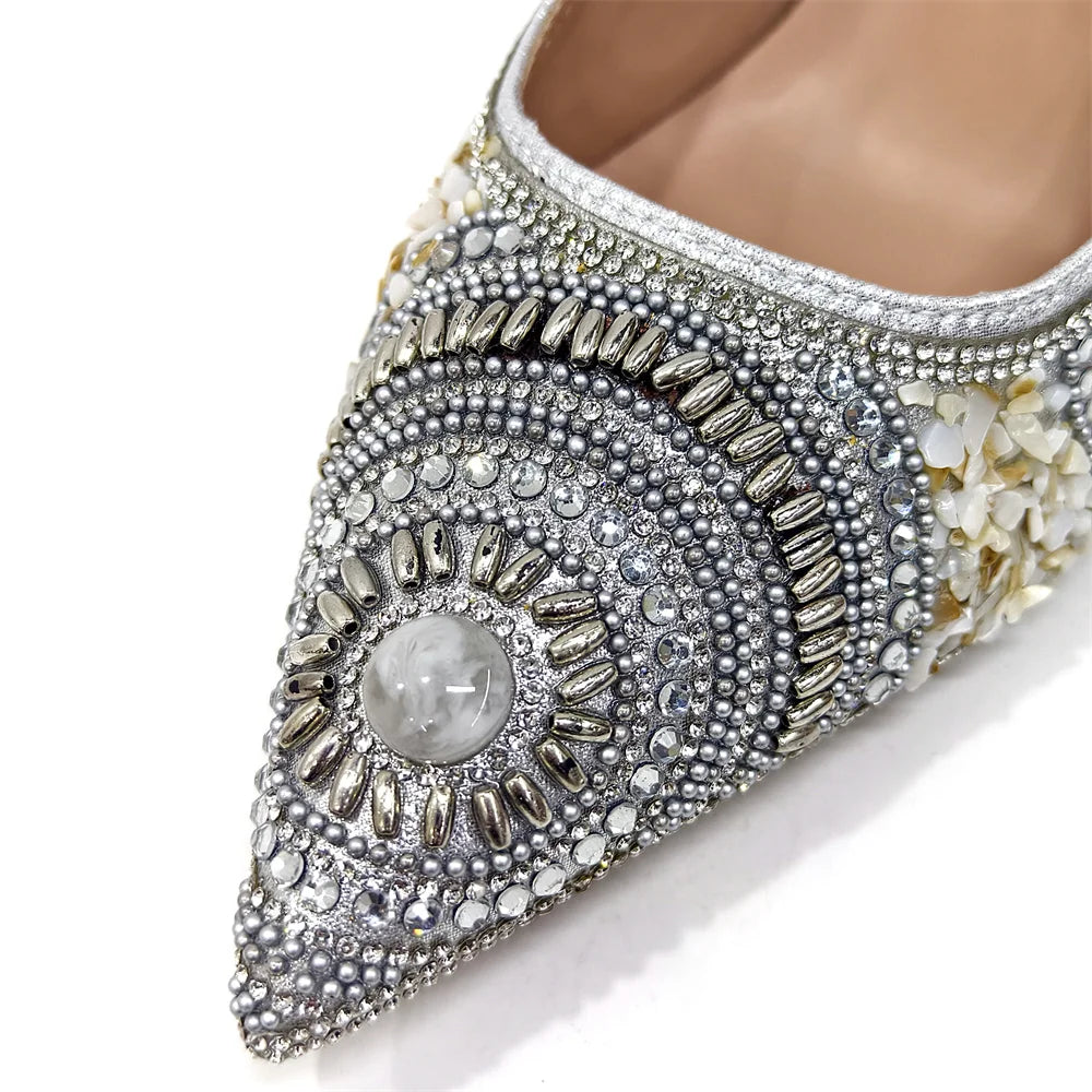 Elegant Italian Design Women's Party Shoes With Matching Handbag - Perfect for Hot African Weddings Stylish Heels and Bag Set