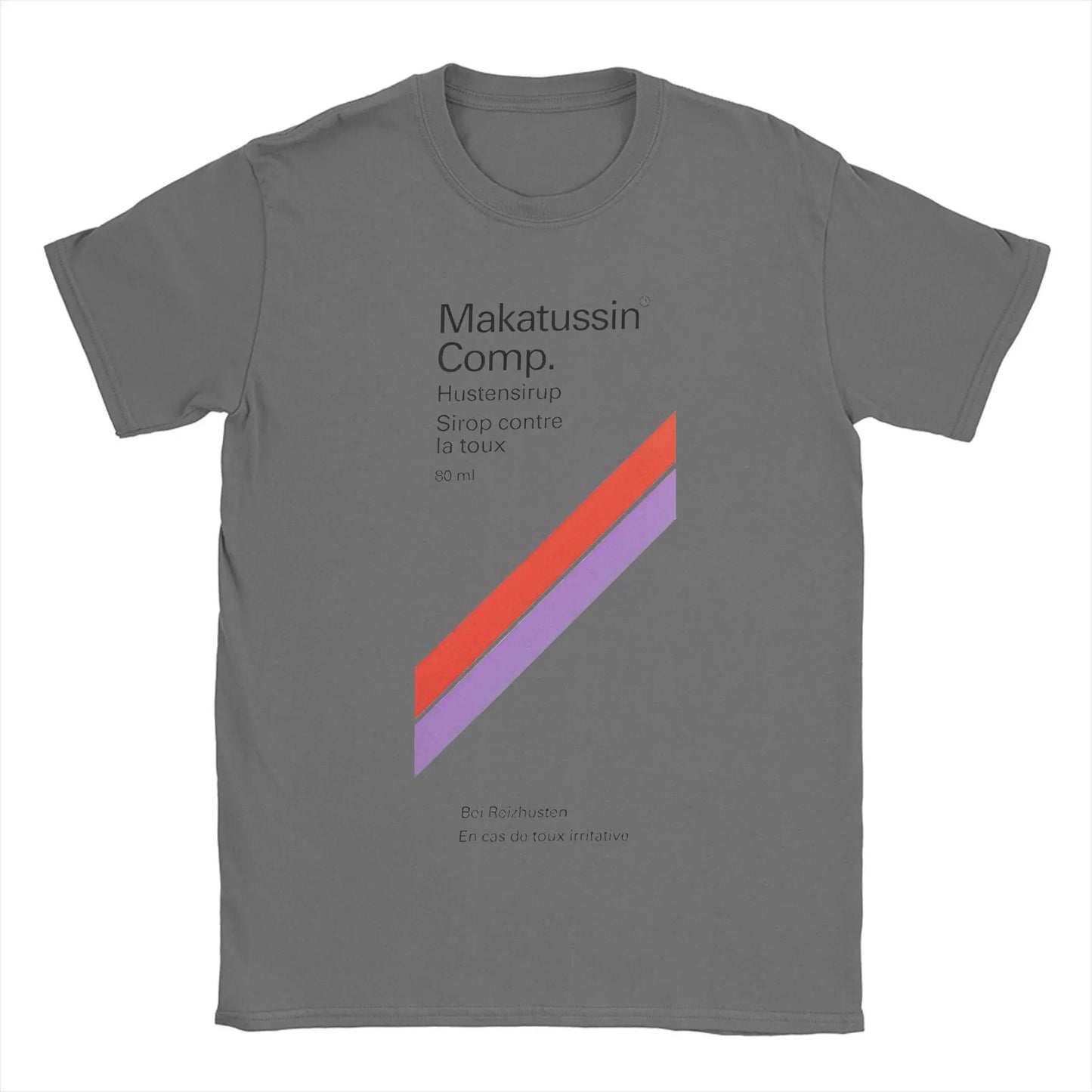 Men T-Shirts Makatussin Comp 80ml Label Vintage Cotton Tee Shirt Short Sleeve Funny T Shirts Crewneck Clothes Summer