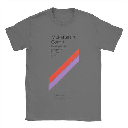 Men T-Shirts Makatussin Comp 80ml Label Vintage Cotton Tee Shirt Short Sleeve Funny T Shirts Crewneck Clothes Summer