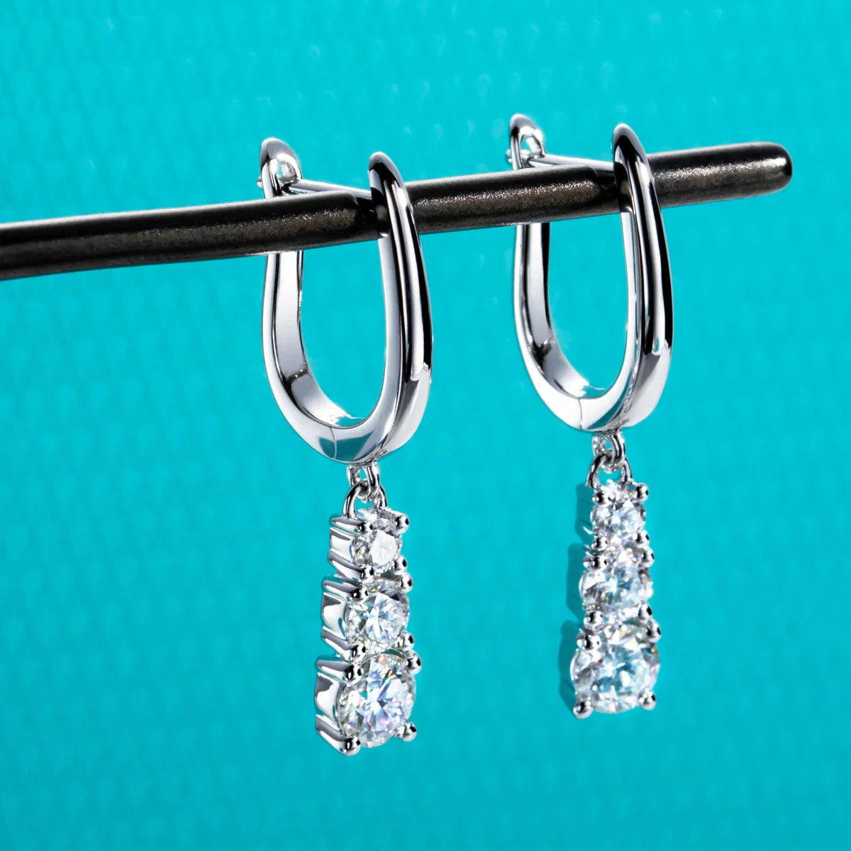 1.8cttw D Color Moissanite Diamond Dangle Drop Earrings 925 Sterling Silver Earrings Charm for Women Jewelry Wholesale