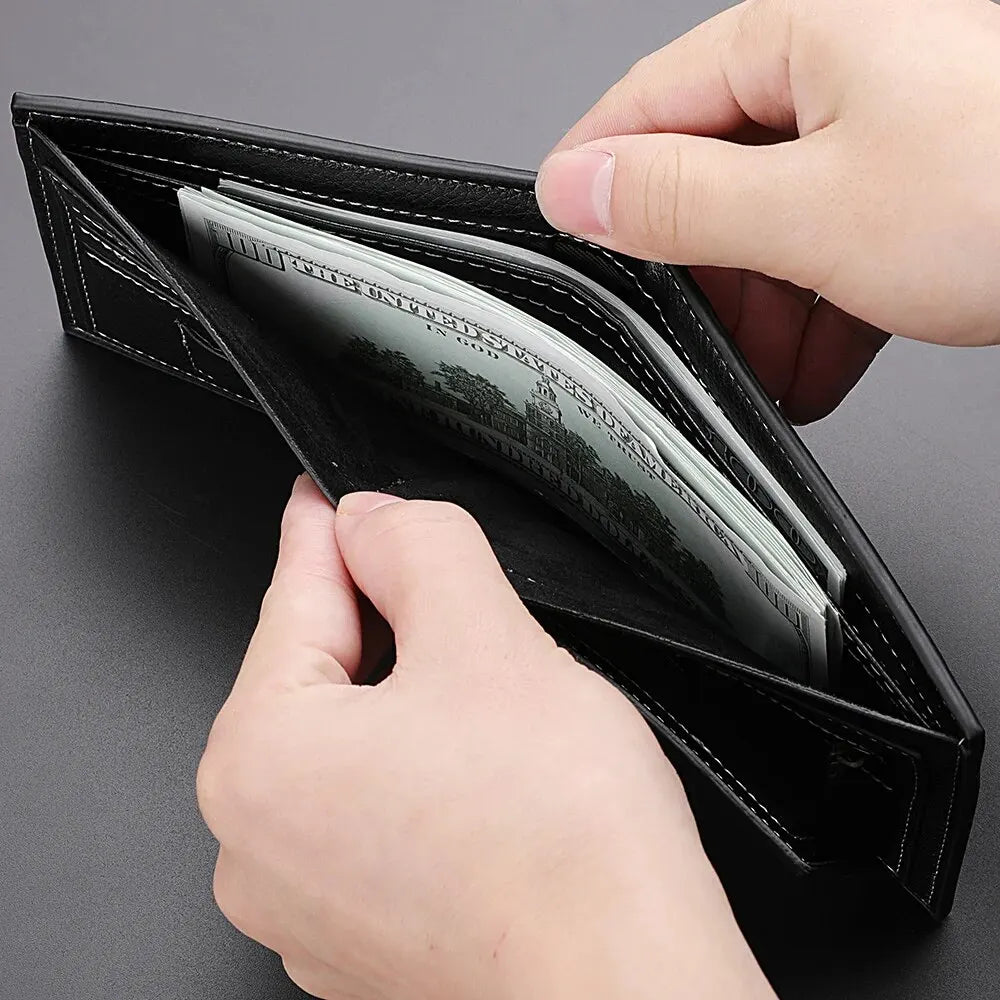 Nouveau Portefeuille Homme Porte-Cartes de Crédit Fermeture Éclair Porte-Monnaie Motif Litchi Haute Qualité Portefeuille Court d'Affaires Pour Hommes