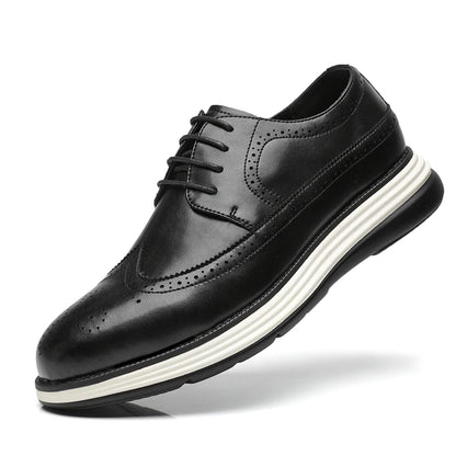 High End British Style Office Business Dress Shoes Men's Casual Leather Thick Soled Simple Walking Shoes Fashion Oxford Shoes