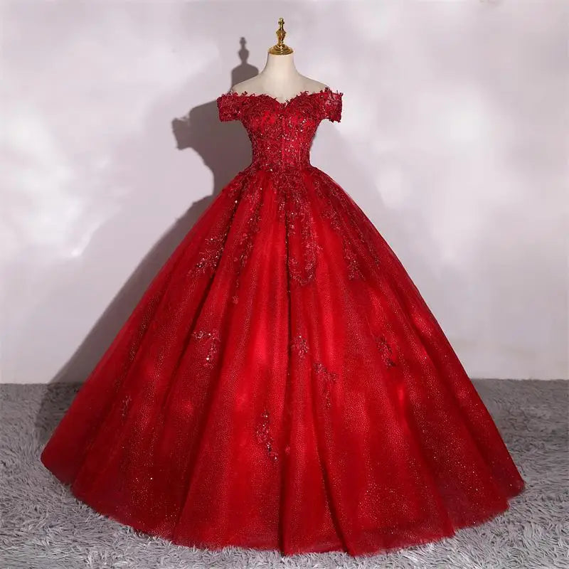 Shiny Party Dresses 15 Quinceanera Dresses Ball Gown Elegant Off Shoulder 15 Year Old Dress Customized Prom Gown Plus Size