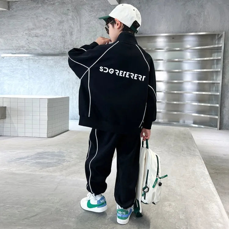 2025 New Boys' Spring-Autumn Outfit Set Middle-Large Size Korean Style Stylish Cool Kids' Clothing for Boys