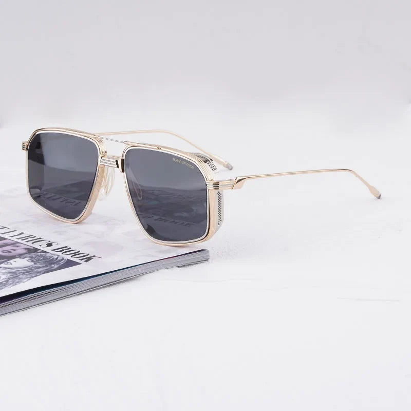 Jagger Limited Edition Sunglasses Square Metal 10th Anniversary Handmade Double Bridge Alloy Gradient UV400 High Quality Glasses