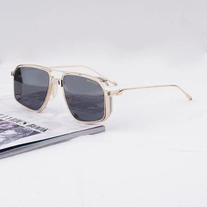 Jagger Limited Edition Sunglasses Square Metal 10th Anniversary Handmade Double Bridge Alloy Gradient UV400 High Quality Glasses