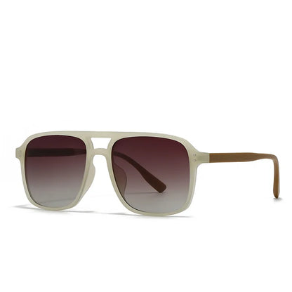 2026 Ins Retro Double Bridge Square Women Sunglasses Fashion Leopard Print Gradient Lenses Men Trend Gafas De Sol UV400