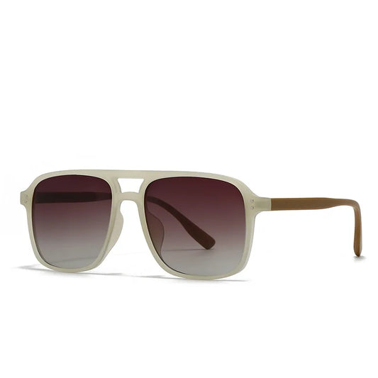2026 Ins Retro Double Bridge Square Women Sunglasses Fashion Leopard Print Gradient Lenses Men Trend Gafas De Sol UV400