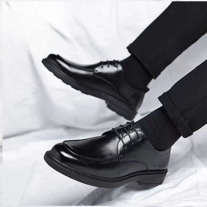 2024 New Men's Height Increasing Soft Leather Breathable Casual Business Elevator Shoes