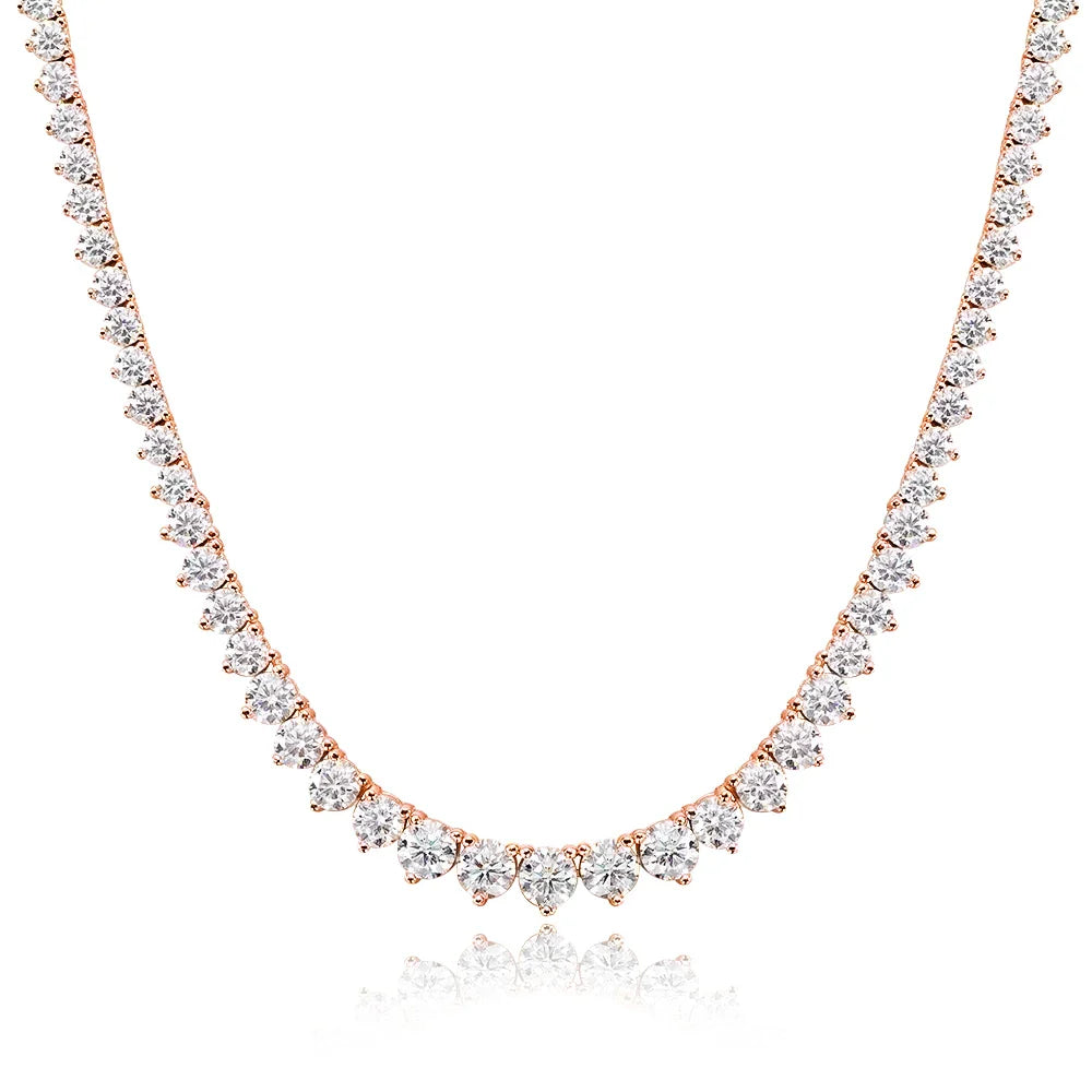 3 Claw D VVS1 Moissanite Tennis Necklace s925 Sterling Silver 18k White Gold GRA Certified Wedding Necklaces for Women