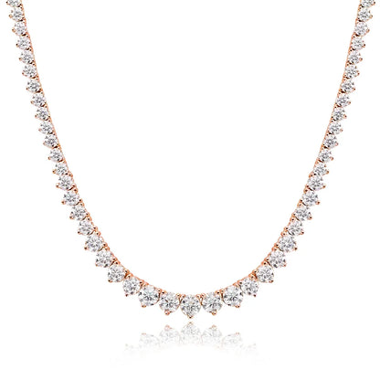 3 Claw D VVS1 Moissanite Tennis Necklace s925 Sterling Silver 18k White Gold GRA Certified Wedding Necklaces for Women