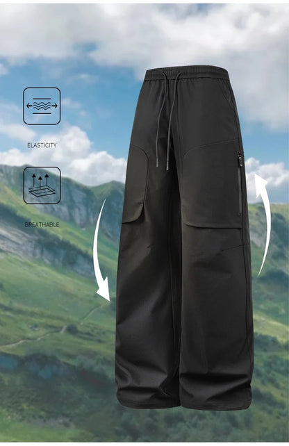 Male Hiking Pants Outdoor Waterproof Windproof Mountaineering Sports Pant Spring Autumn Zippered Pocket Fishing Camping Trousers