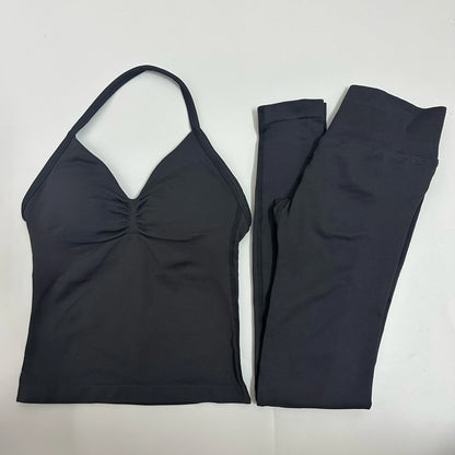 2Pcs Women's Gym Yoga Set Seamless High Waist Leggings Sports Bra Top Workout Outfit Fitness Activewear Runothes Outfit Yoga Set