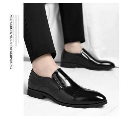 Big Size Dress Shoes for Men Solid Color Summer Autumn Fashion Business Casual Shoes Male British Style Cow Leather Shoe Man