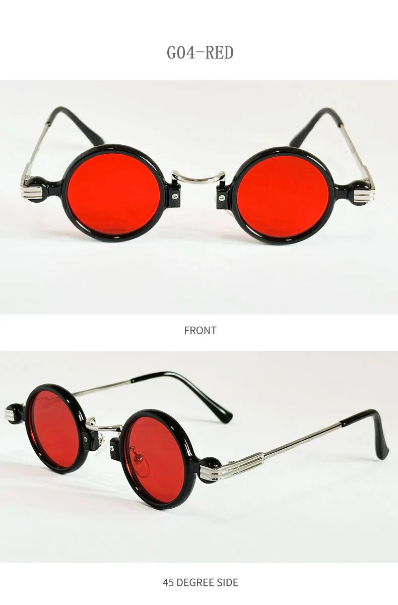 Small Round Punk Sunglass Men Vintage Vacation Steampunk Sunglasses Women Trendy Retro Fashion Glasses Gafas De Sol Hombre Vasos