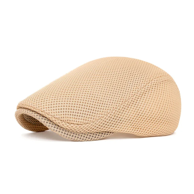 Men Women Hat Adjustable Newsboy Beret Ivy Cap Cabbie Flat Caps  Breathable Mesh Summer